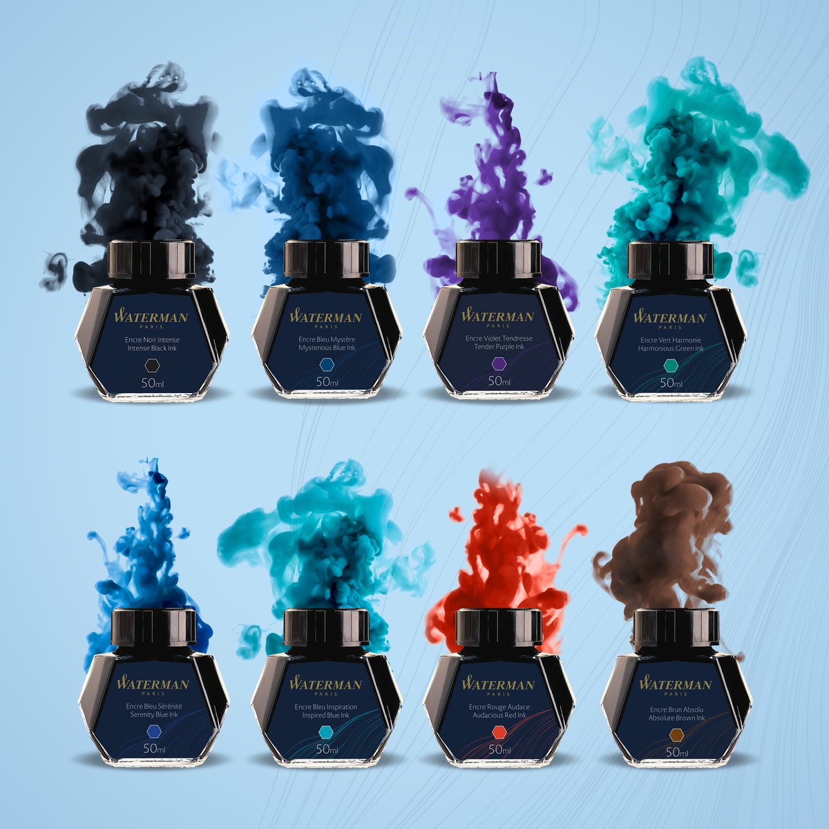 Waterman inkt 50 ml, Mysterious Blue