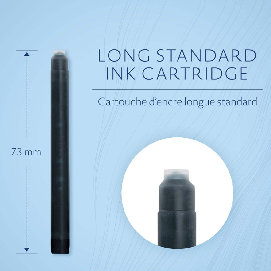 Waterman inktpatronen Standard Mysterious Blue (long)